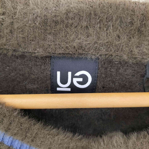 ジーユー GU レオパード柄 シャギークルーネック カーディガン メンズ  XL